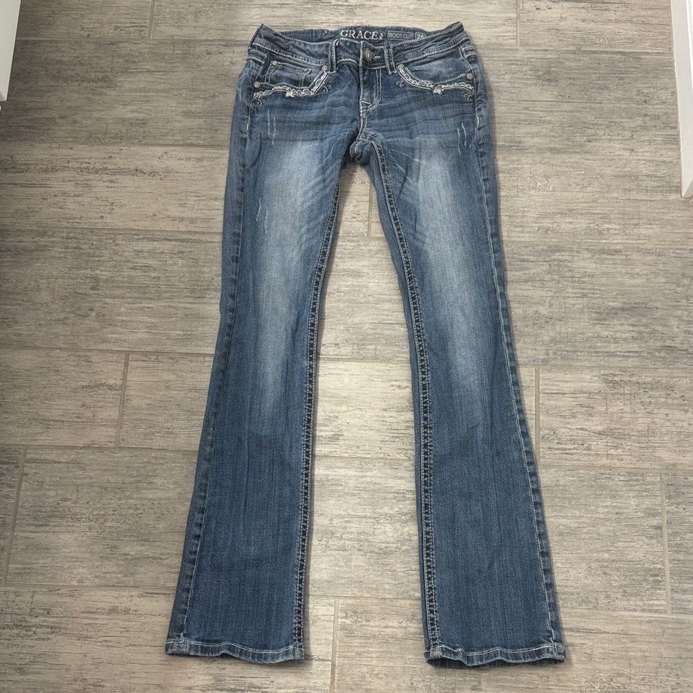 Grace Women's Classic Blue Boot Cut Jeans